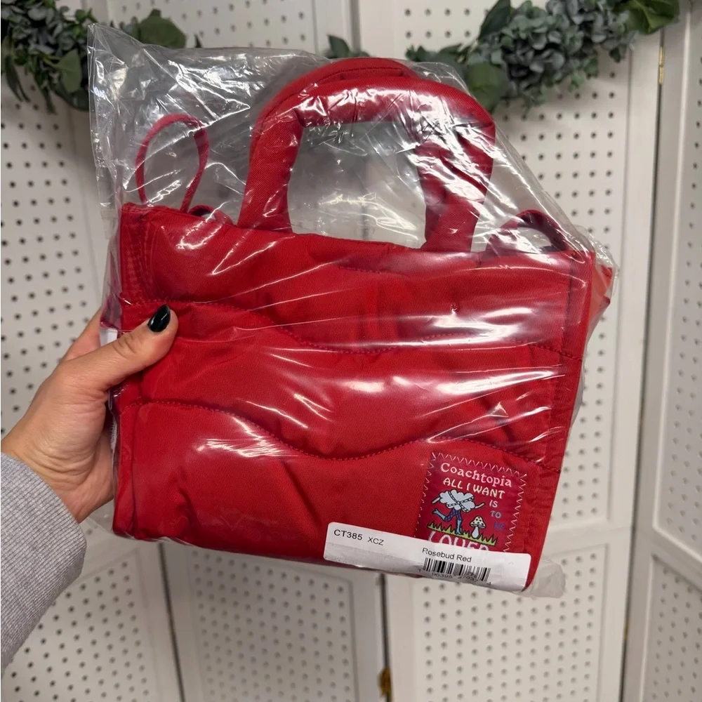 ‼️SOLD DO NOT BUY‼️ COACHTOPIA Coach Loop Mini Tote Rosebud Red Recycled PET - Picture 5 of 10